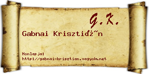 Gabnai Krisztián névjegykártya